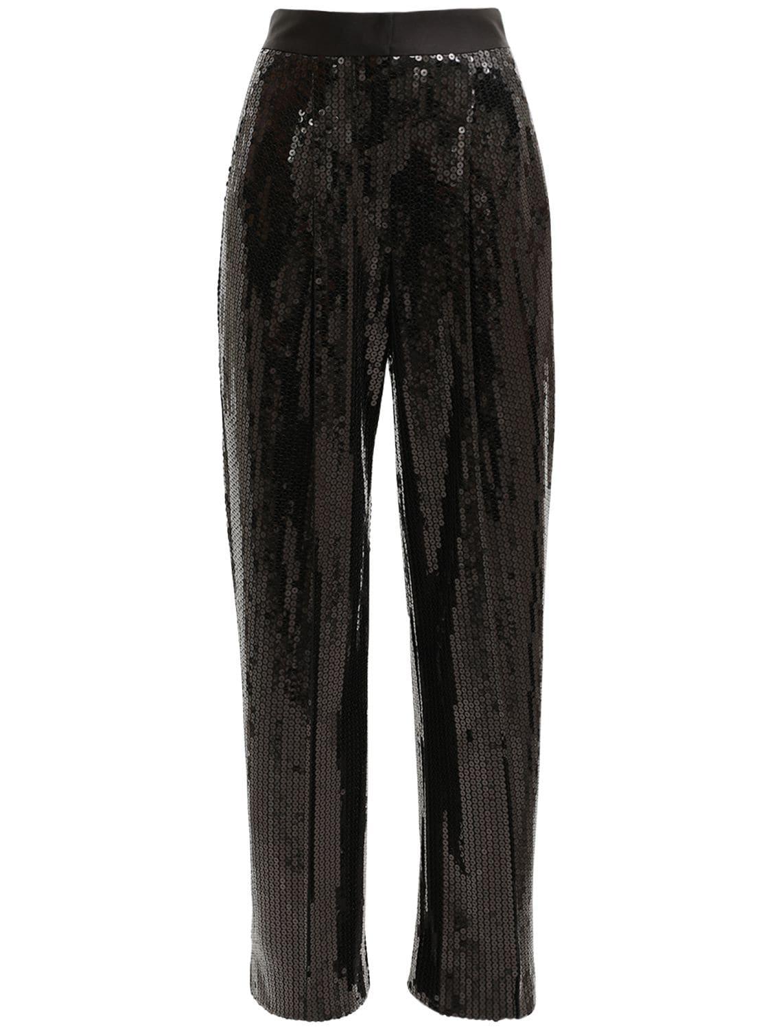 high waisted sequin trousers