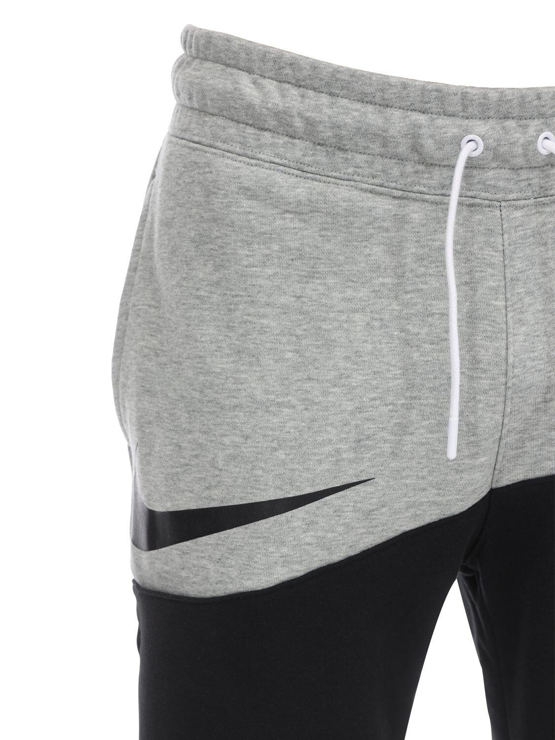Nike Nsw Swoosh Ft Cotton Blend Pants in Gray for Men | Lyst