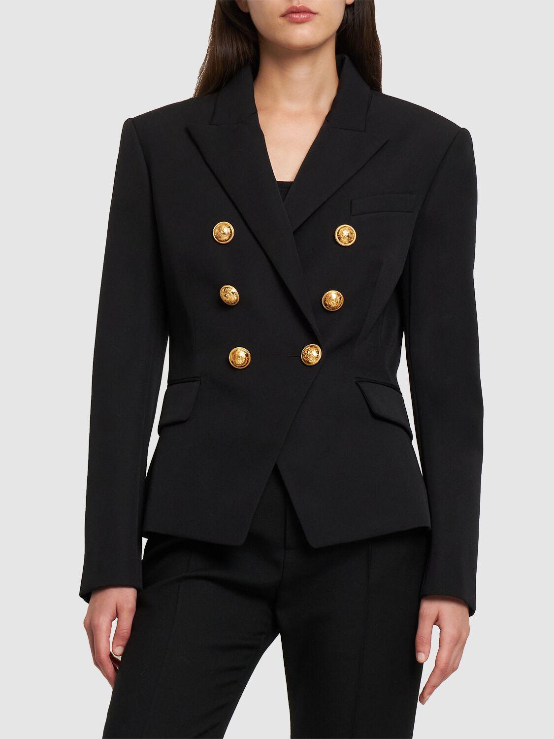 Balmain レディース ブラック ダブルブレステッドブレザー Balmain レディース ブラック ダブルブレステッドブレザー