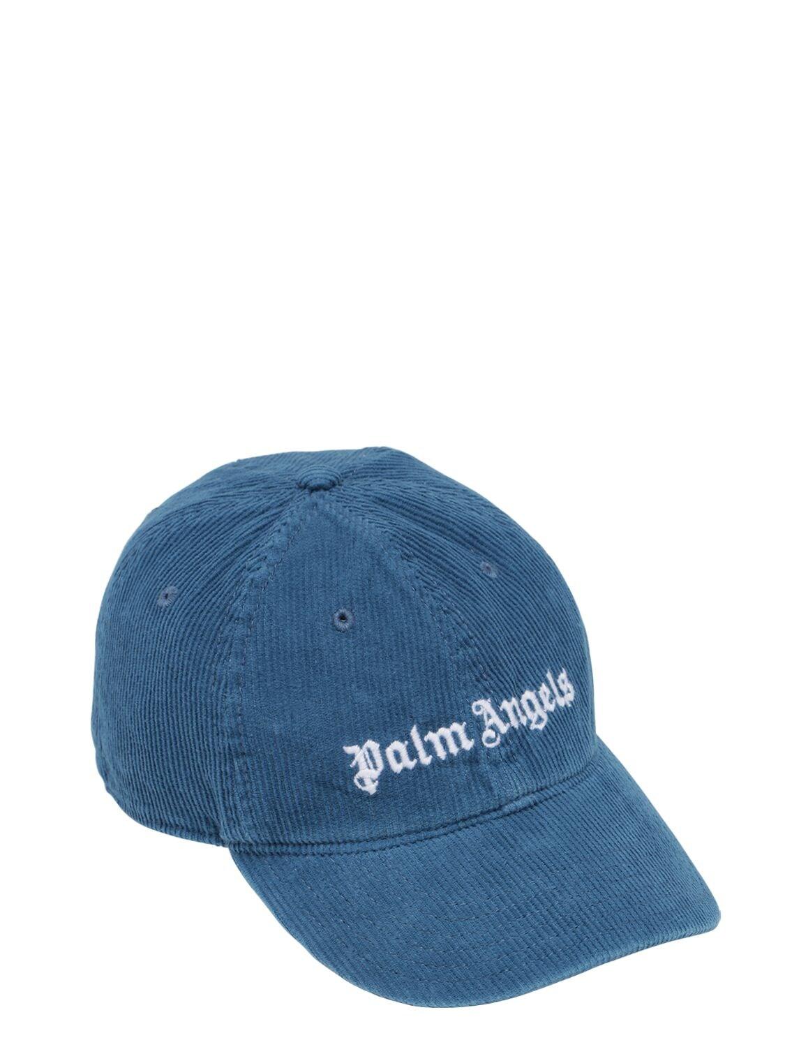 Palm Angels Corduroy Cord Logo Cap in 