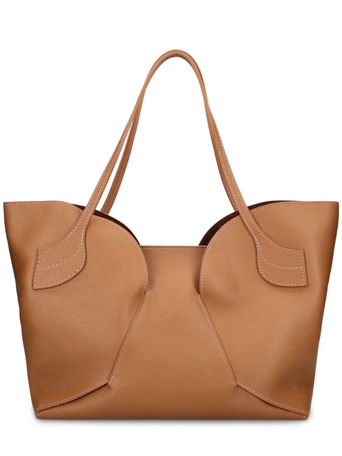 Hereu Large Sepal Distressed Leather Tote Bag in Brown Lyst UK