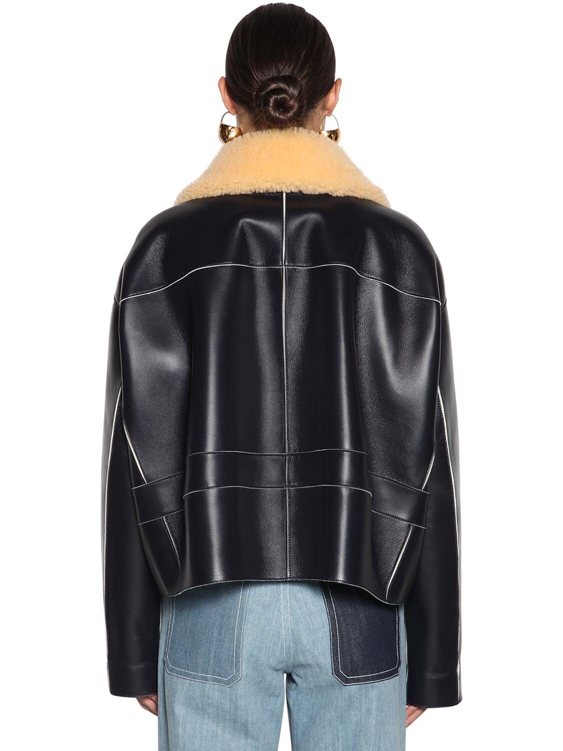 Marni Oversize Leather Jacket in Black - Lyst