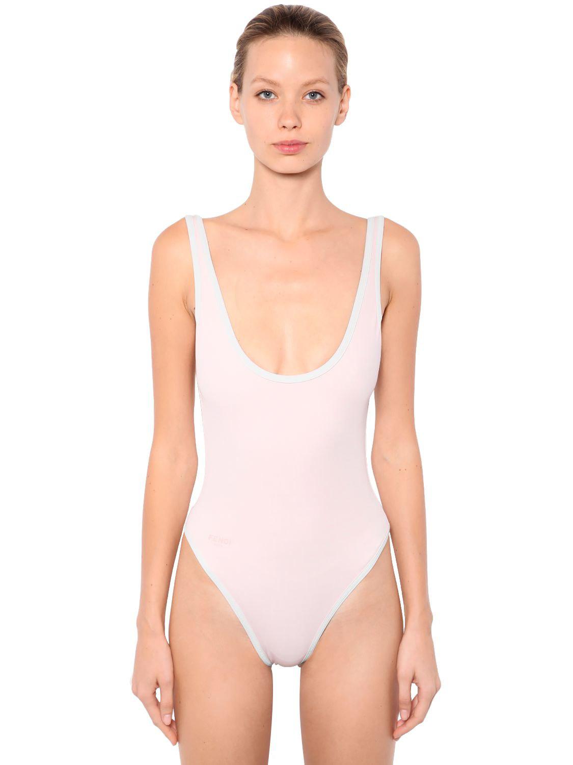 Shop Fendi Fendi Roma Reversible One-Piece Swimsuit