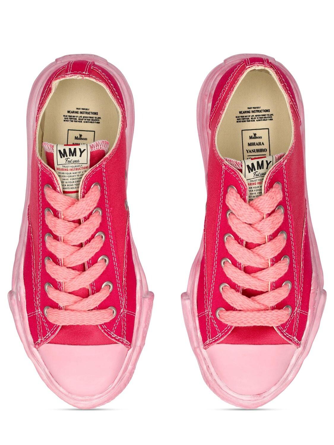 Mihara Yasuhiro Peterson Over Dyed Canvas Low Sneakers in Pink for