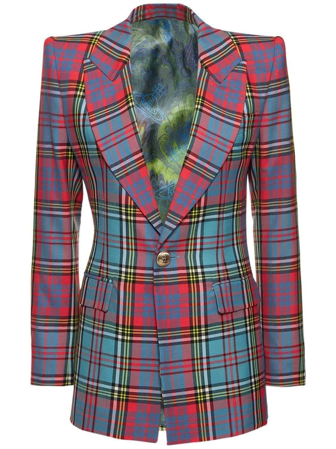 Vivienne Westwood Lelio Wool Twill Tartan Blazer in Red Lyst