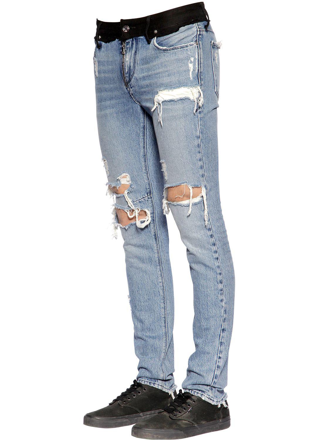 RTA 16.5cm Skinny Two Tone Denim Jeans in Blue for Men - Lyst