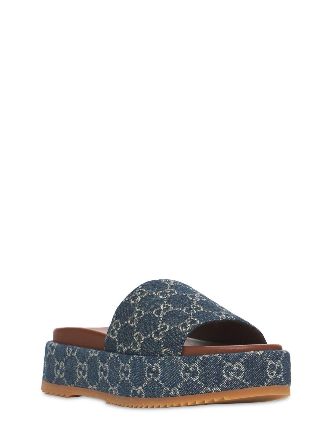 Gucci Platform Slide Sandal in Blue | Lyst Canada