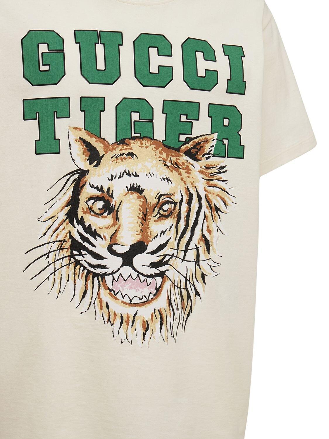 Gucci Tiger Print Cotton T-shirt for Men | Lyst