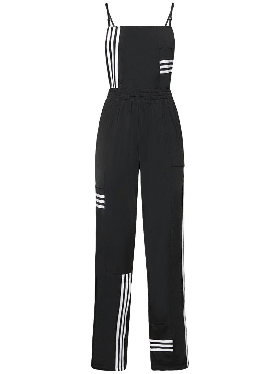 roterende At tilpasse sig dinosaurus adidas Originals Striped Jumpsuit in Black | Lyst
