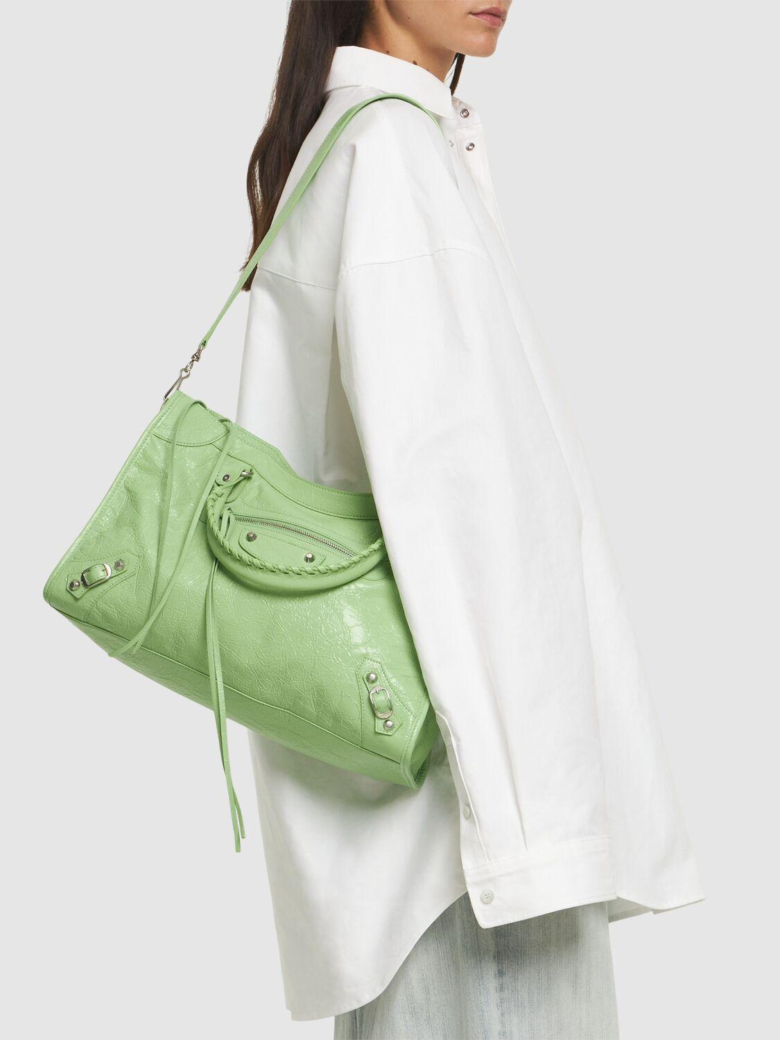 Balenciaga Medium Le City Arena Leather Bag Unique in Green