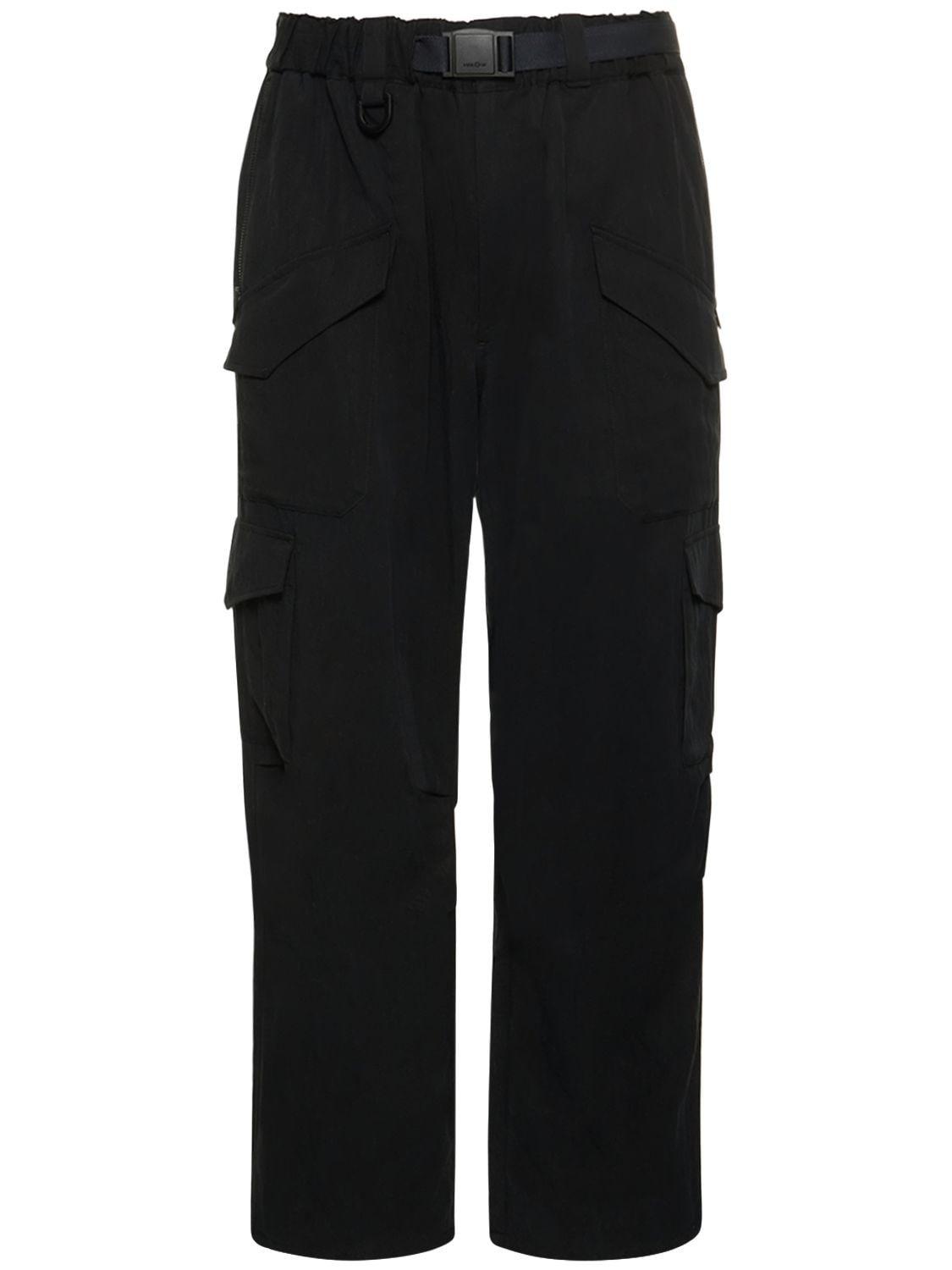 Y-3 Utility Cargo Pants With Belt in Black for Men | Lyst