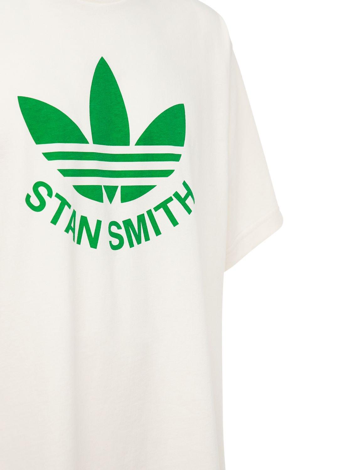 Officier tussen Specialiteit adidas Originals Stan Smith Logo-print Organic Cotton-jersey T-shirt in  Green for Men | Lyst