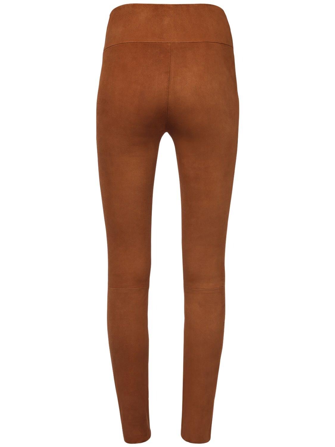 SPRWMN High Waist Suede Leggings in Cognac (Brown) Lyst