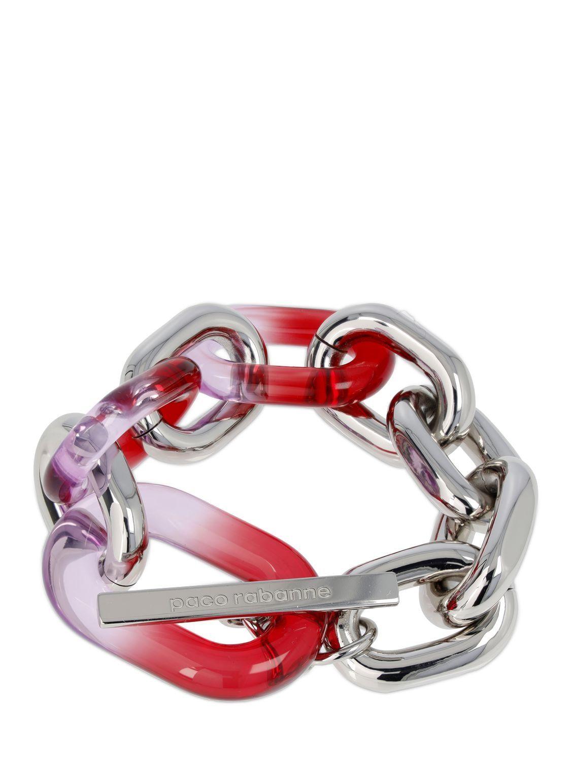 Paco Rabanne Xl Link Resin Bracelet in Red | Lyst