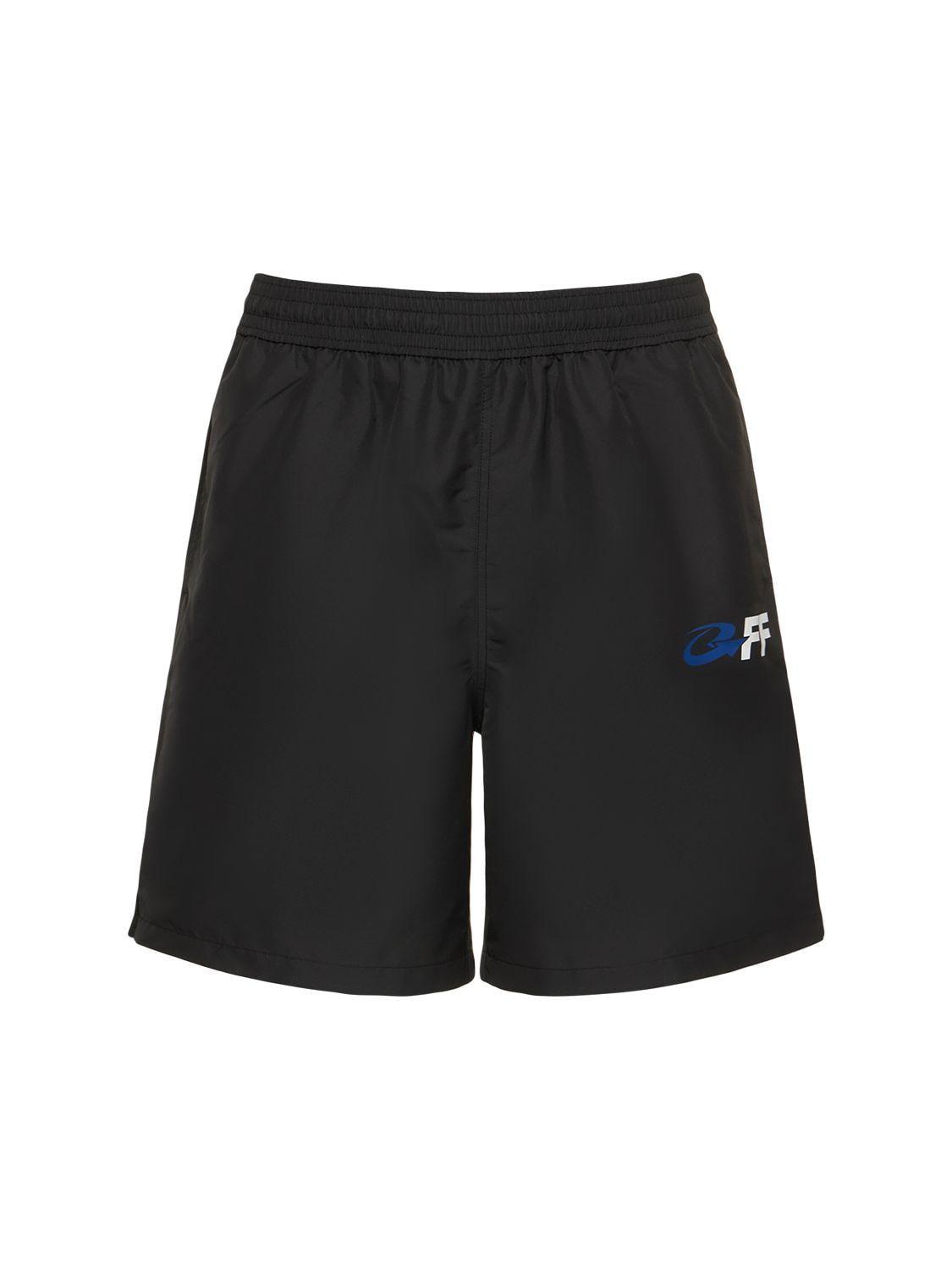 Off-White c/o Virgil Abloh Exact Opposite Surfer Swim Shorts in