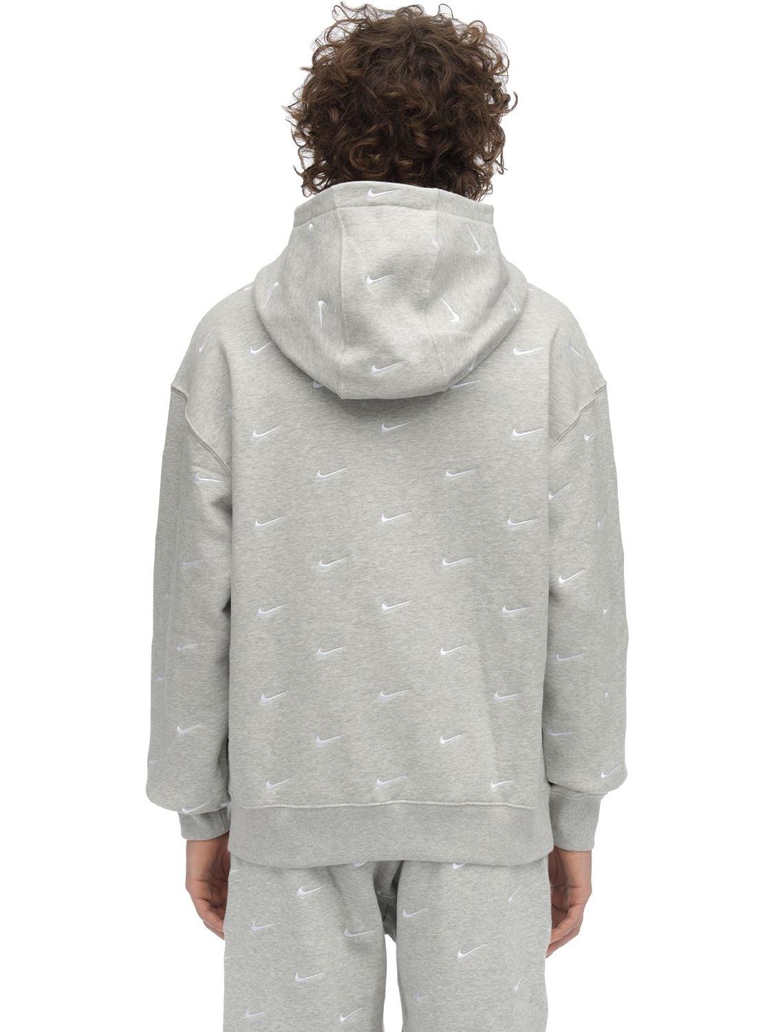 Nike Nrg Swoosh Logo Sweatshirt Hoodie in Heather Grey (Gray) for Men - Lyst