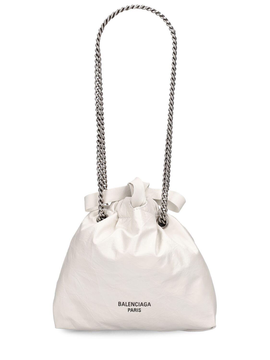 Balenciaga レディース ホワイト Xs Crush レザートートバッグ トート 
