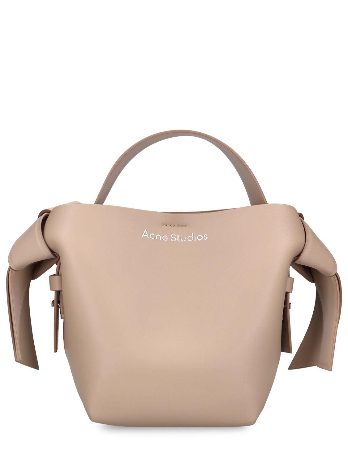 Beige mini shop bag