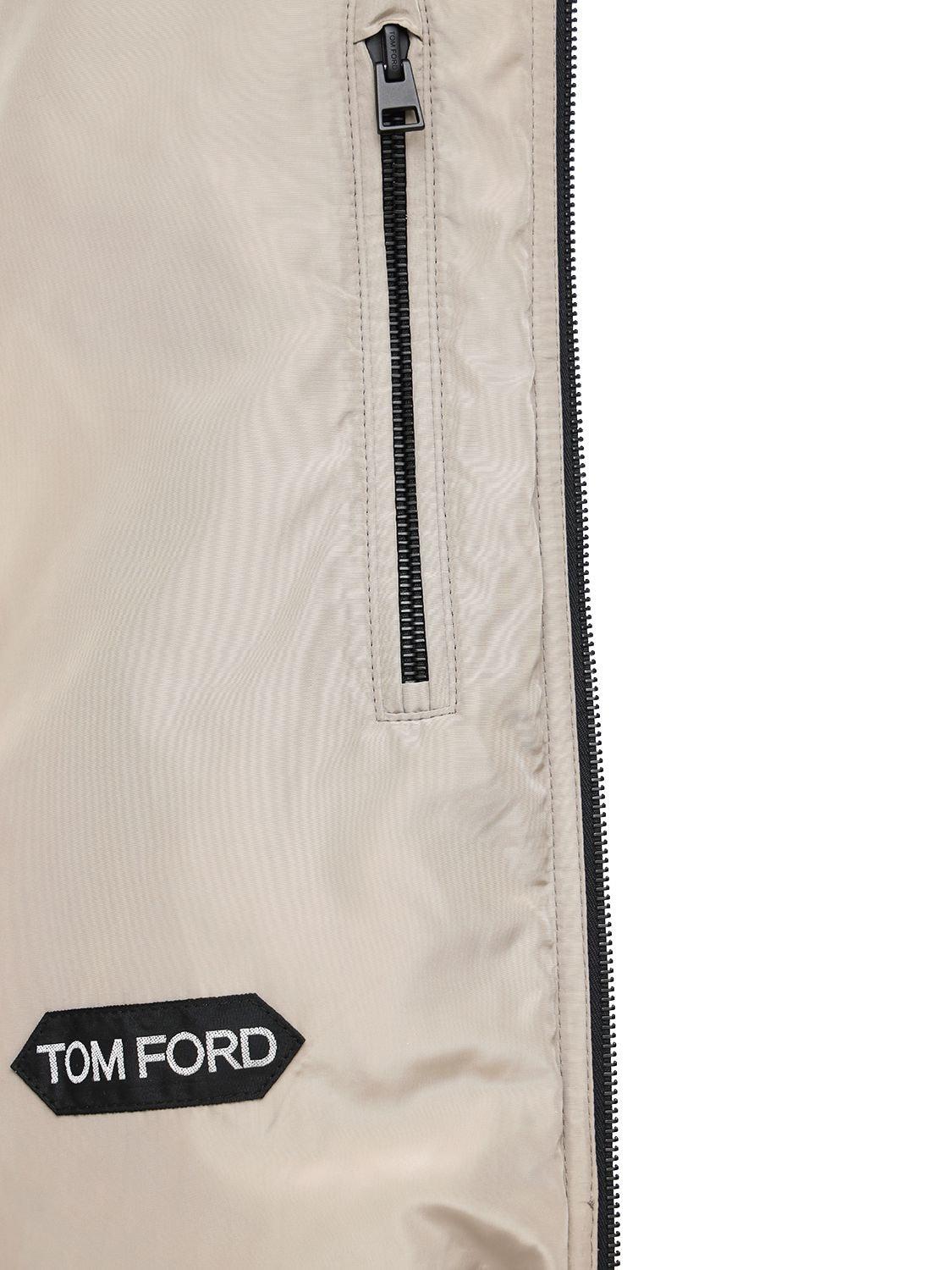 Tom Ford Synthetic Hooded Nylon & Wool Knit Jacket in Beige 