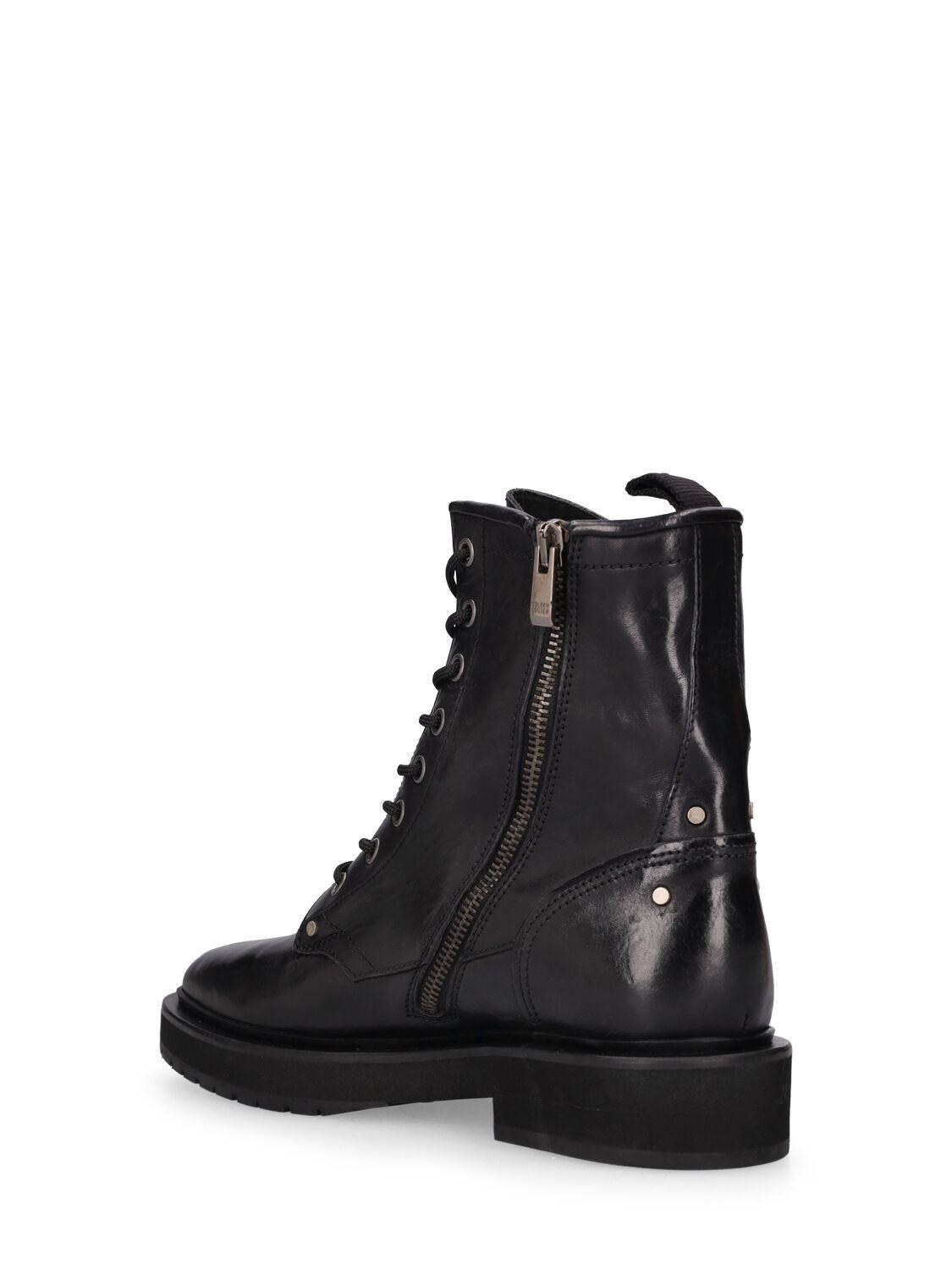 Golden Goose Combat Leather Boots in Black | Lyst