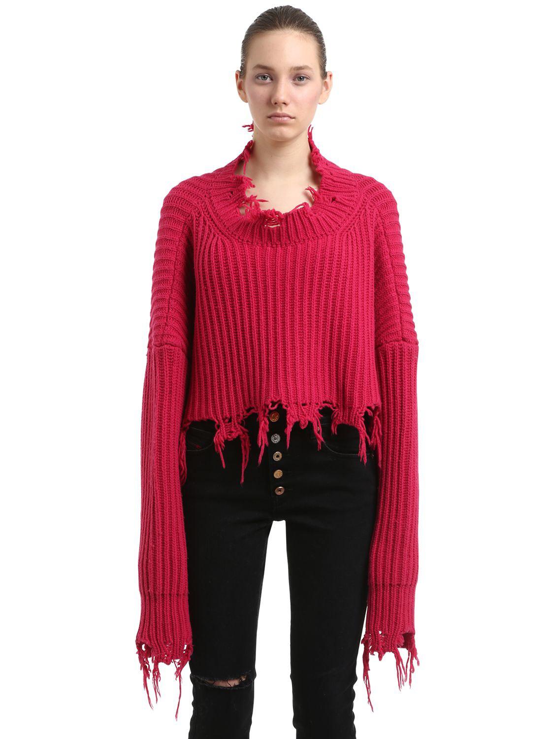 destroyed cropped sweater