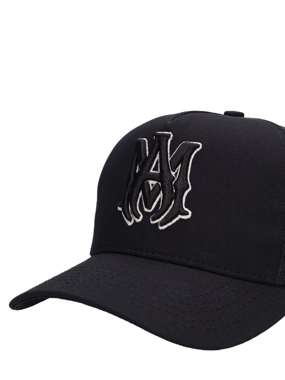 Amiri Ma Logo Cotton Baseball Cap in Black for Men | Lyst