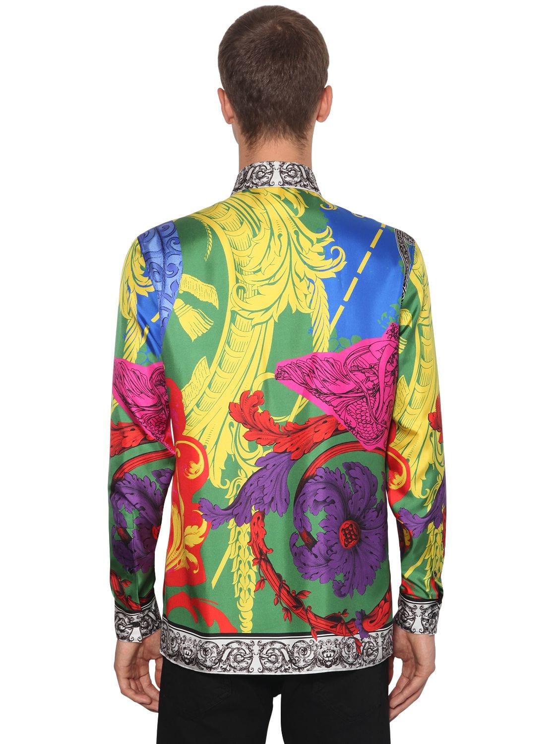 Versace Magna Printed Silk Twill Shirt for Men - Lyst