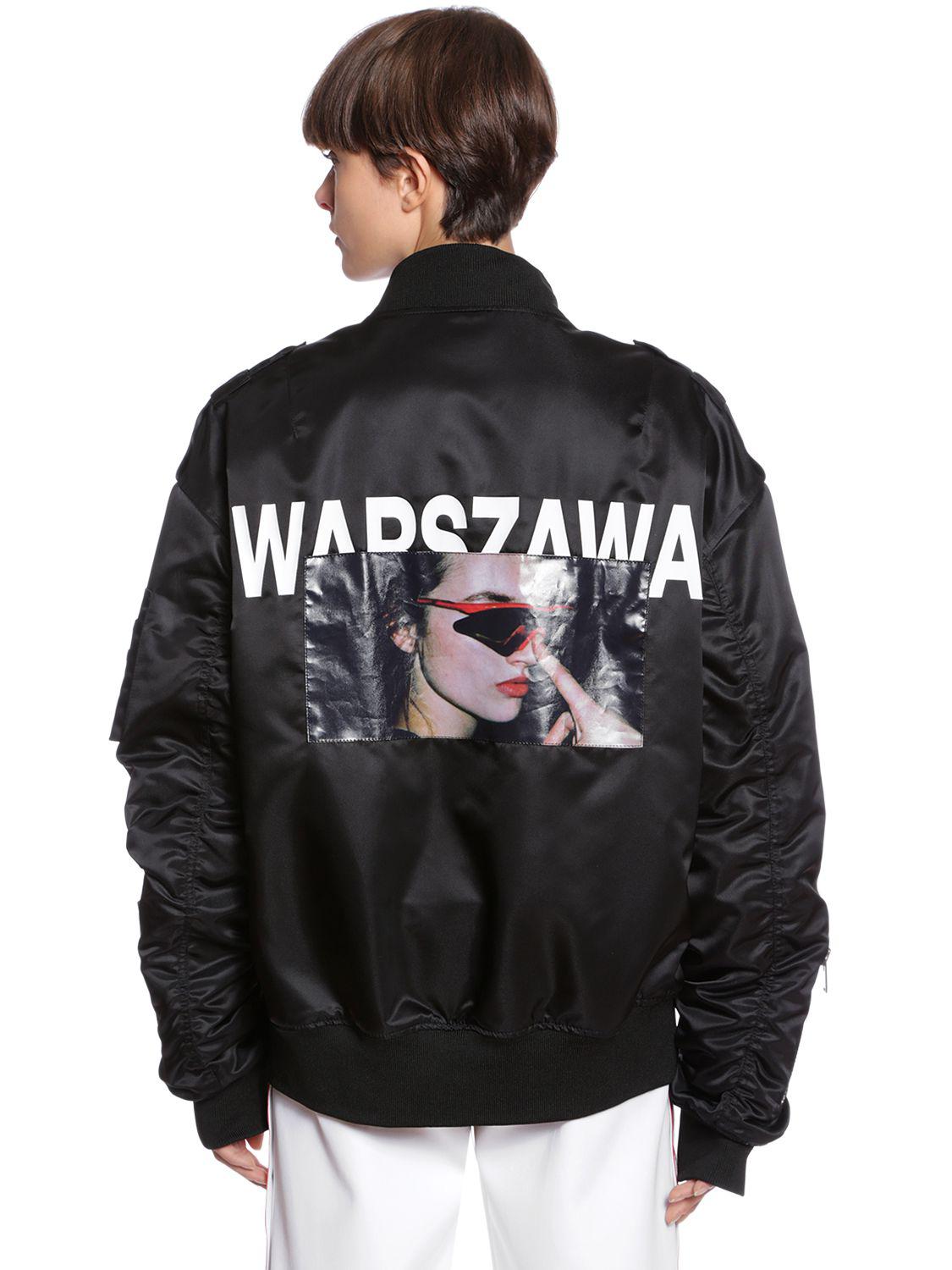 MISBHV Oversized Warszawa Printed Bomber Jacket in Black | Lyst