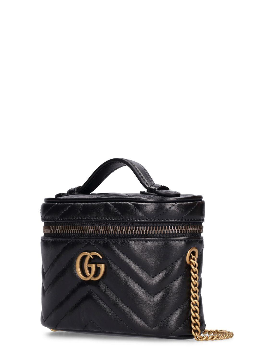 GG Marmont Leather Shoulder Bag in Black - Gucci