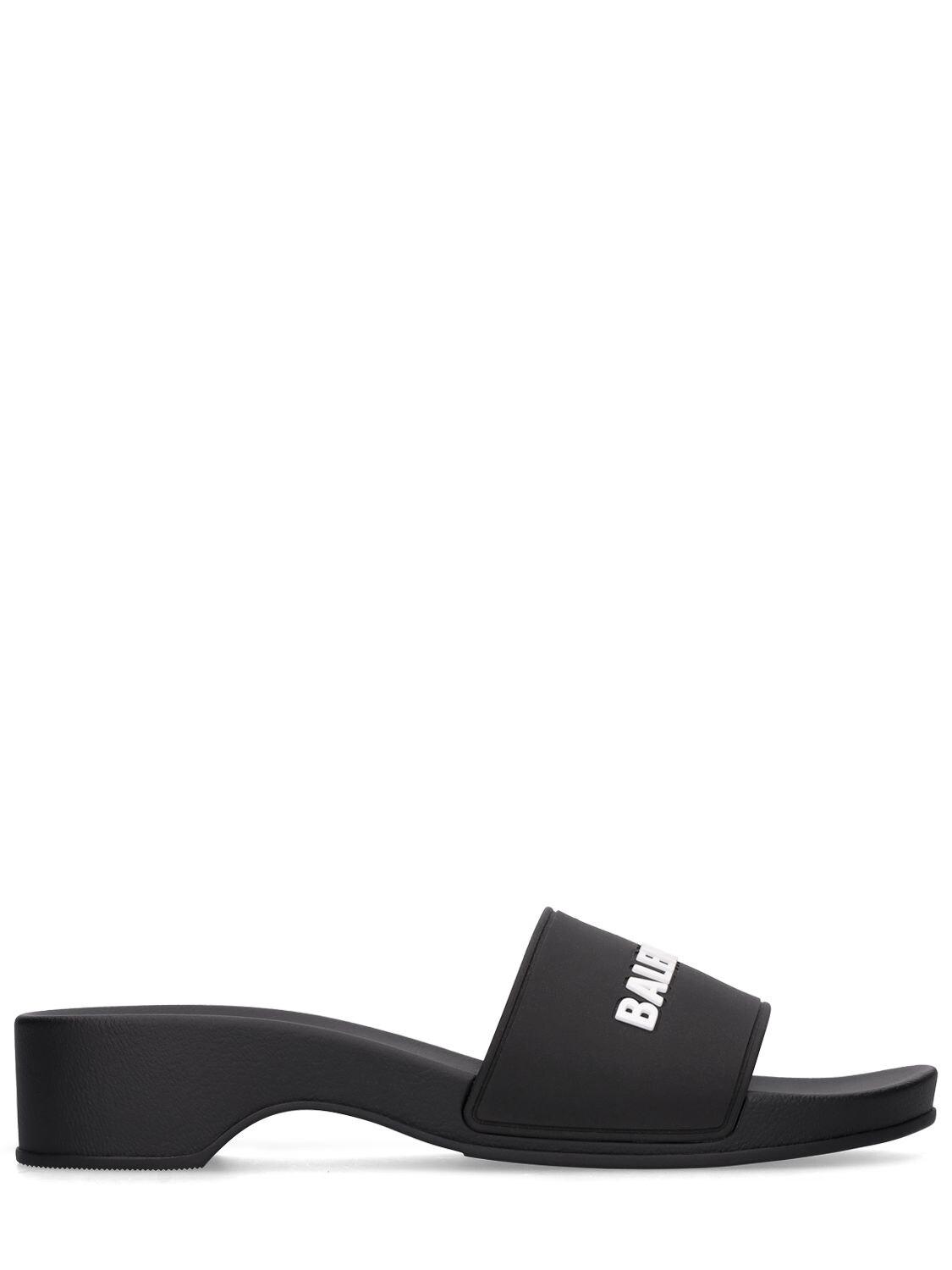 Balenciaga Rubber 40mm Bb Pool Wedge Slide Sandals in Black Lyst Canada