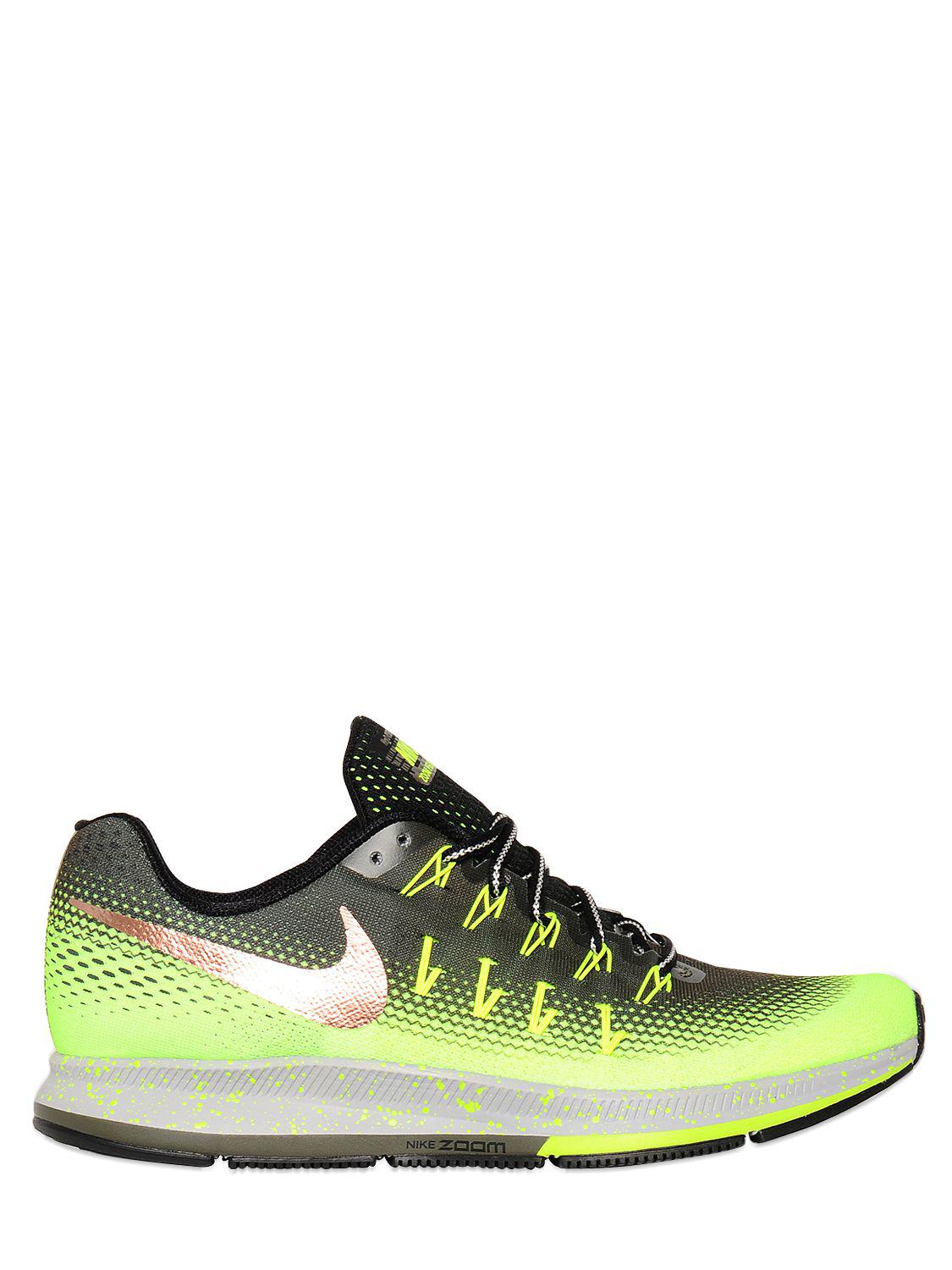 Nike Air Zoom Pegasus 33 Shield Running Shoes in Green/Grey (Green ...