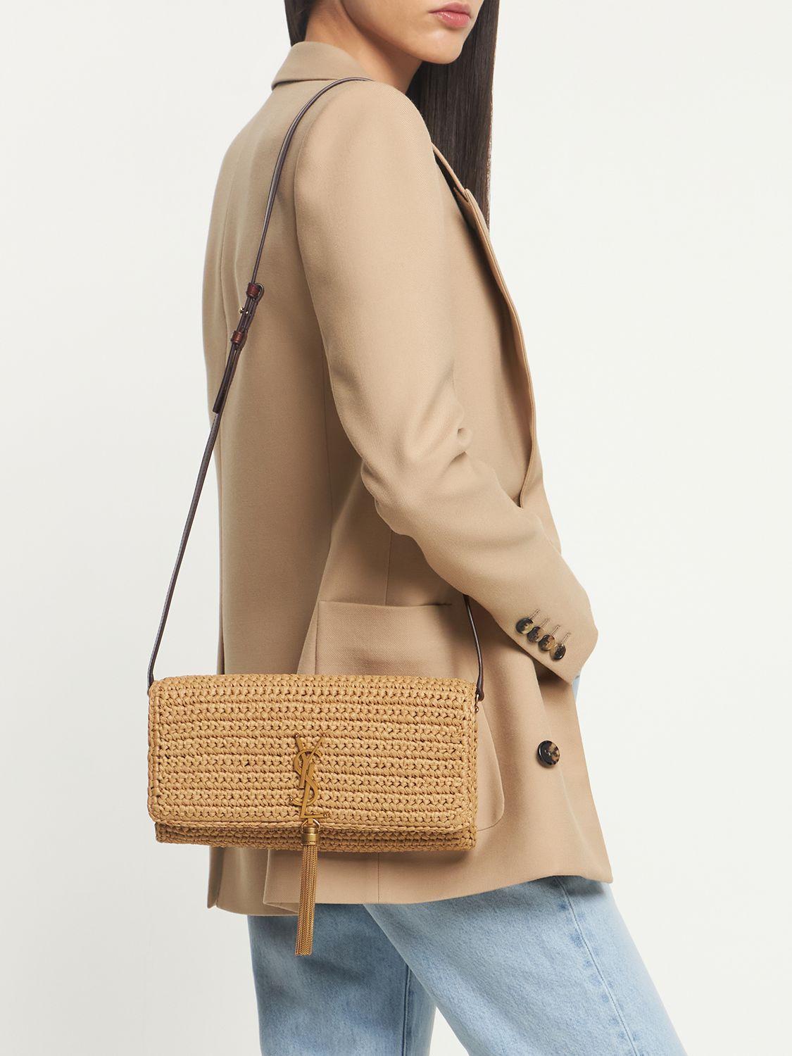 Saint Laurent Kate 99 Raffia Bag W Tassel in Natural Lyst