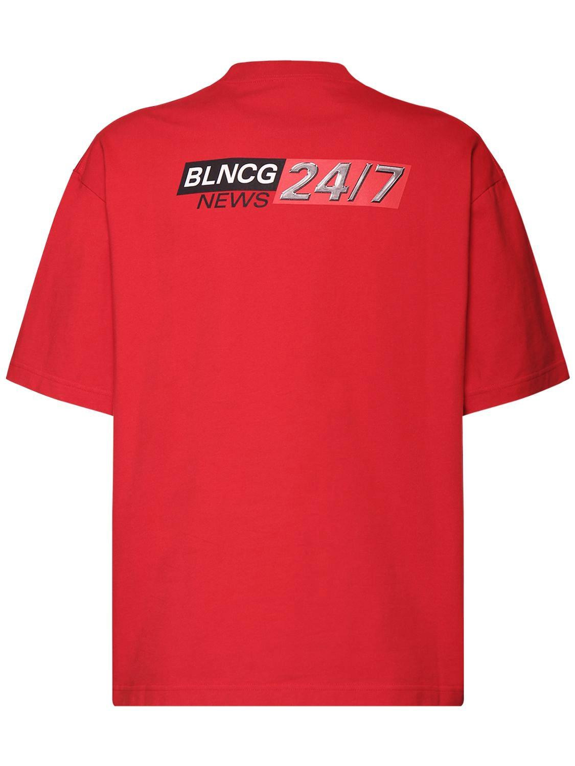 mens red balenciaga t shirt