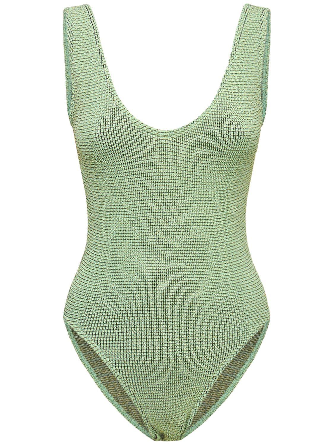 Bondeye The Mara Lurex One Piece Bathing Suit in Green Lyst