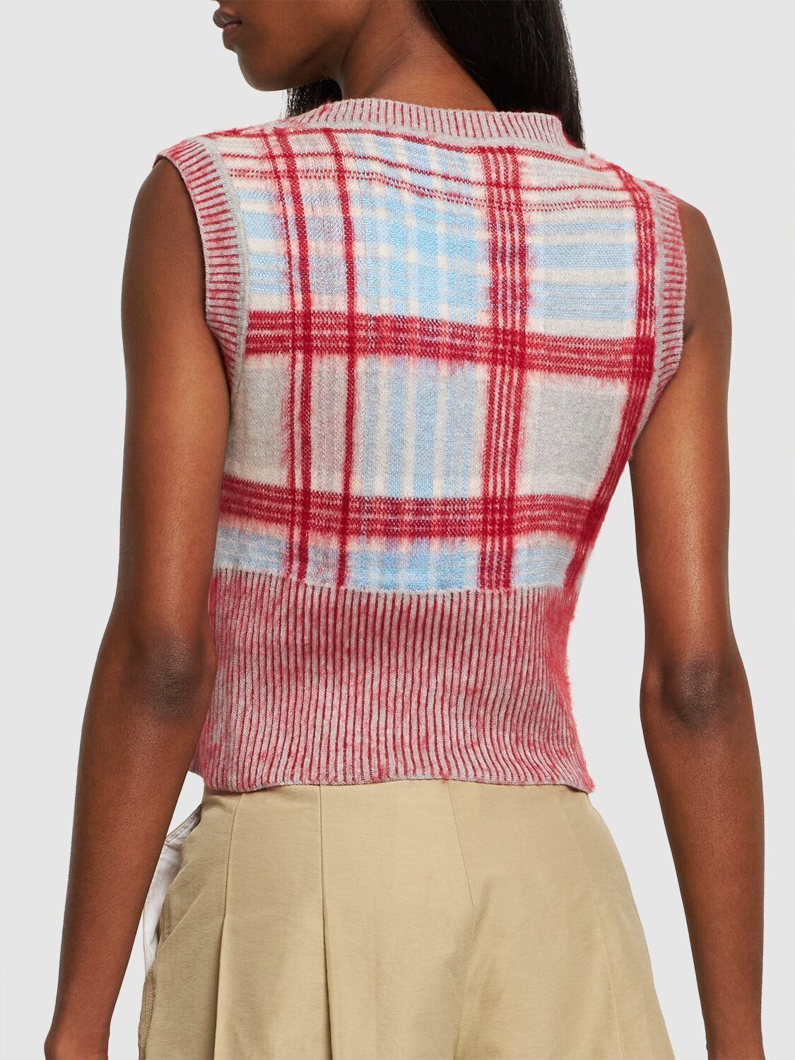 Vivienne Westwood Madras Tartan Mohair Blend Knit Vest in
