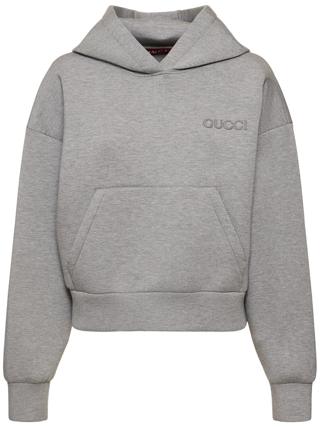 Gucci Stretch Viscose Hoodie in Grey Lyst UK