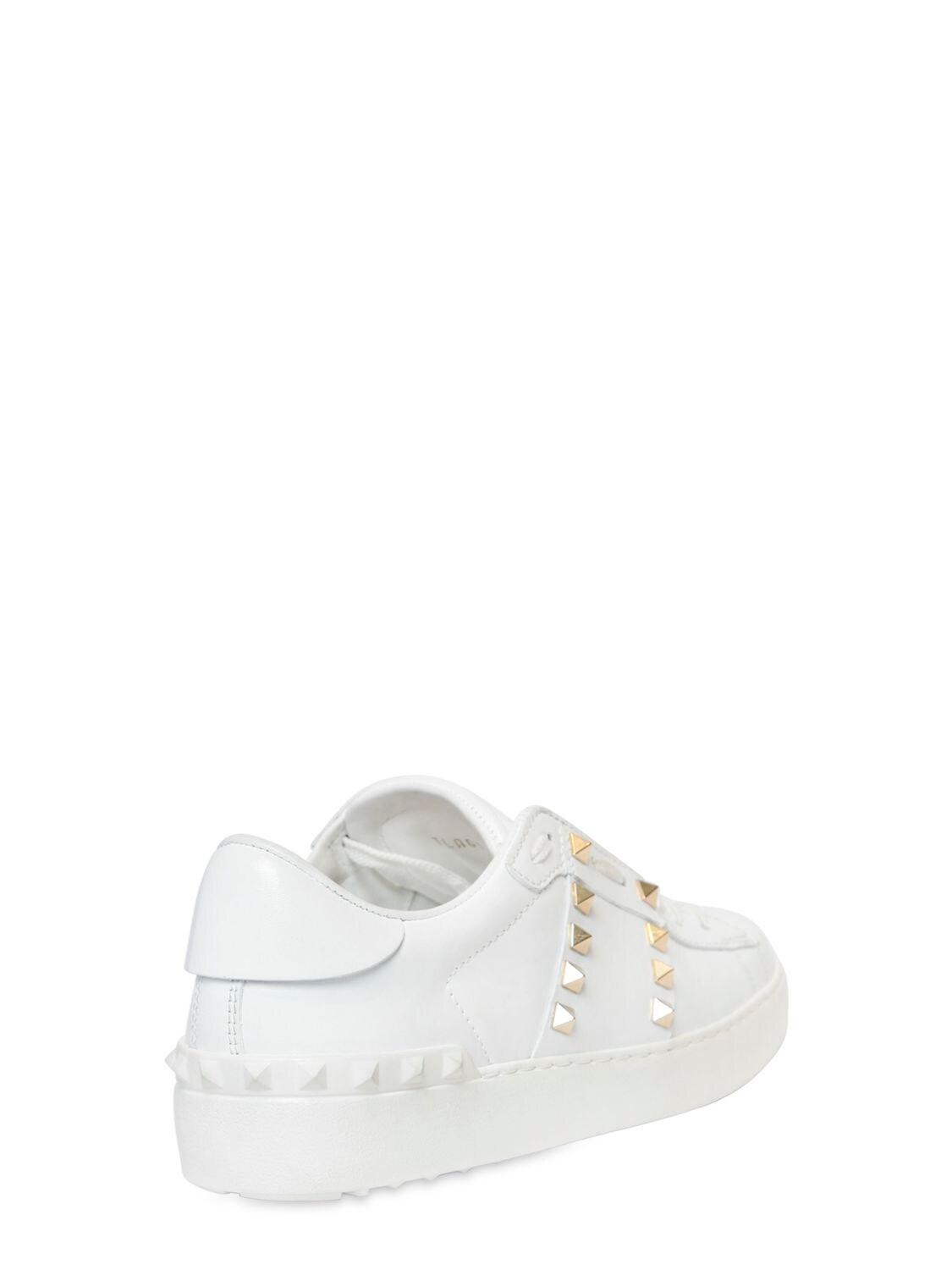 Valentino 20mm Rockstud Untitled Leather Sneakers in White - Lyst