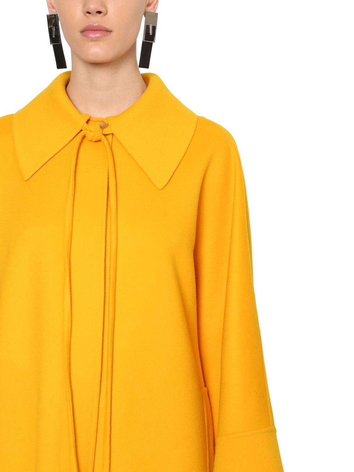 Loewe Cashmere & Wool Coat in Yellow | Lyst