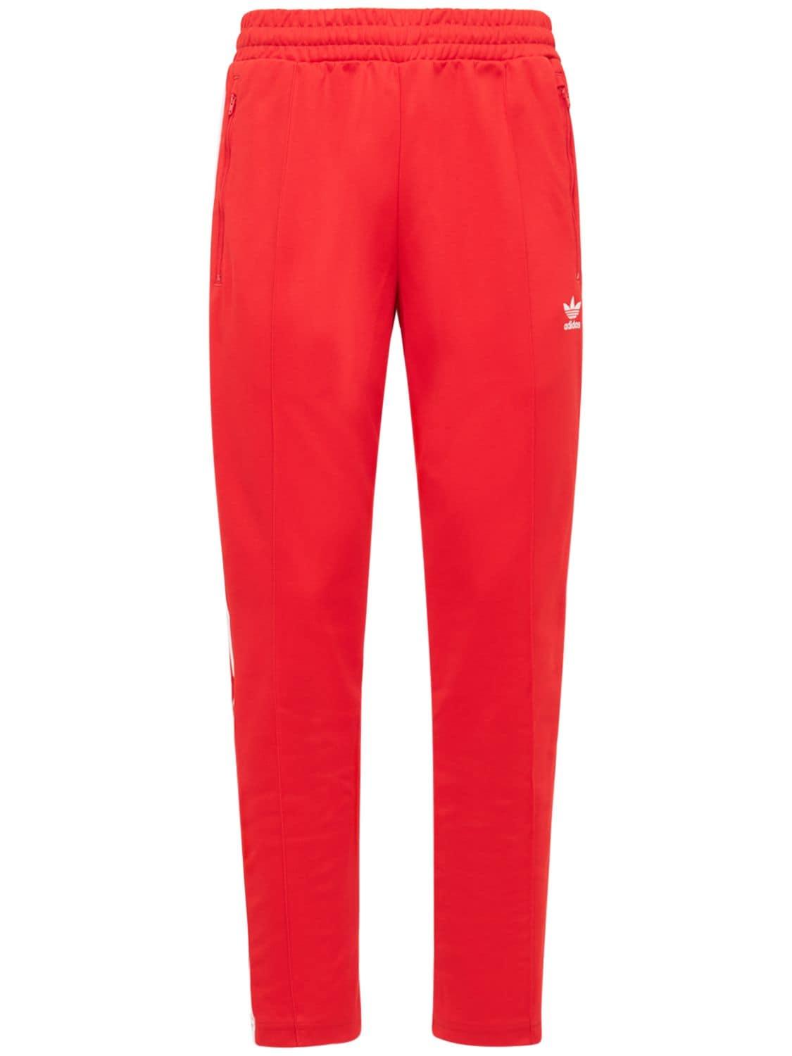 adidas Originals Beckenbauer Primeblue Track Pants in Red/White (Red) for  Men | Lyst