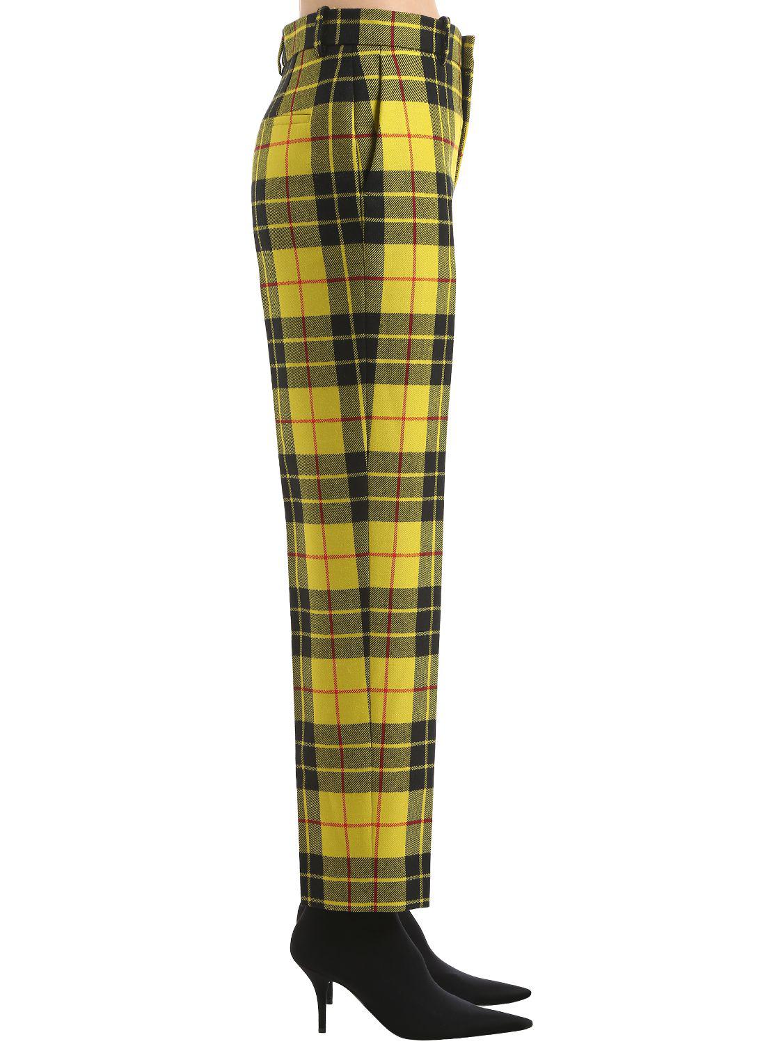Balenciaga Wool Casual Trouser in Yellow/Black (Yellow) -