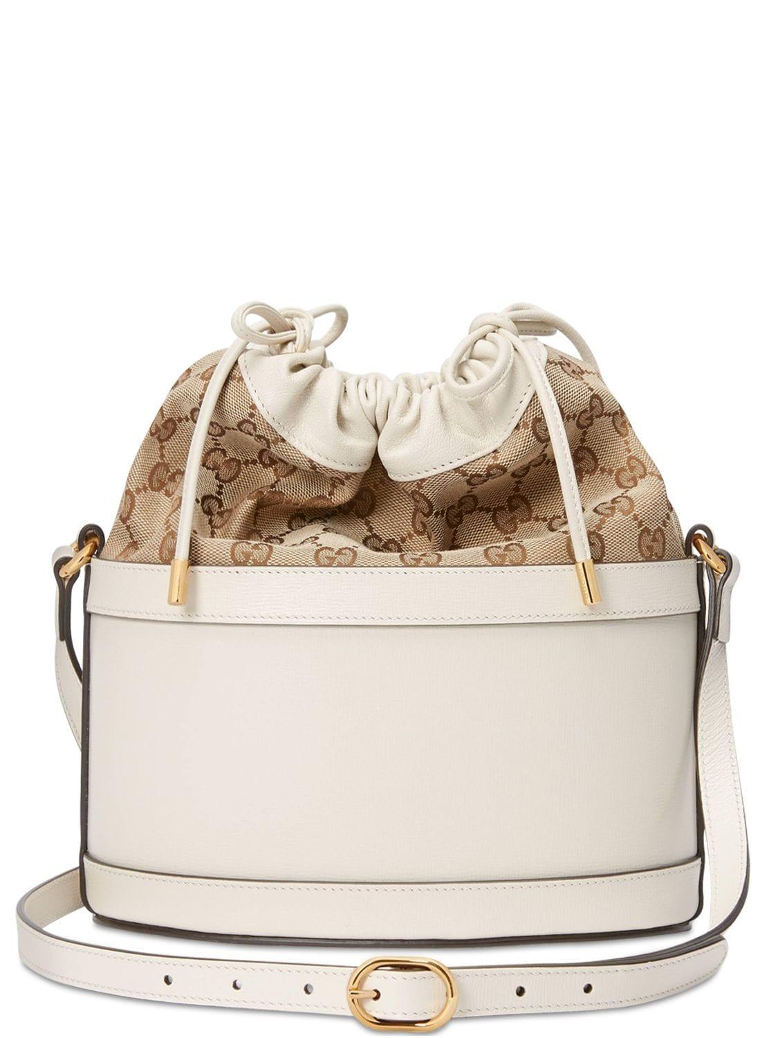 Gucci 1955 Horsebit White Leather Bucket Bag – Queen Bee of