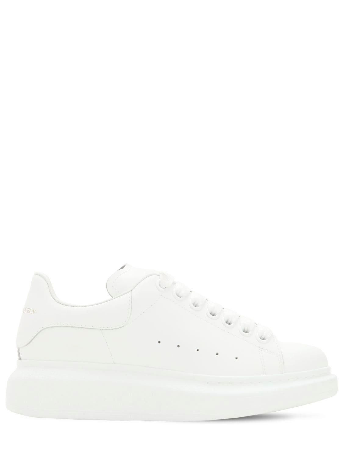 Alexander McQueen Leather Ovesized Sneakers in White - Save 26% - Lyst