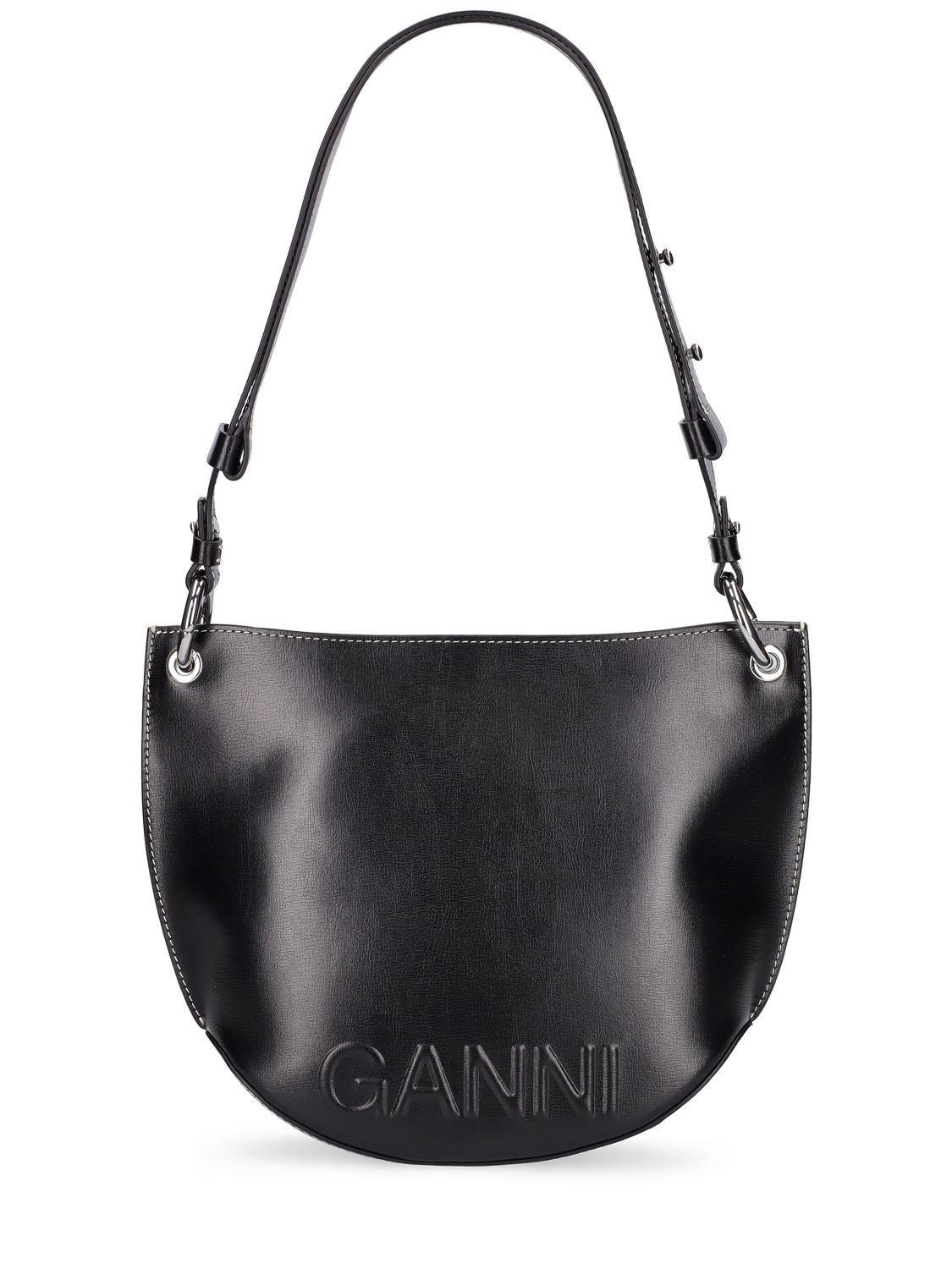 ☆関税込み☆ Ganni BLACK LEATHER HOBO MEDIUM SHOULDER BAG ☆関税込み☆ Ganni BLACK LEATHER HOBO MEDIUM SHOULDER BAG