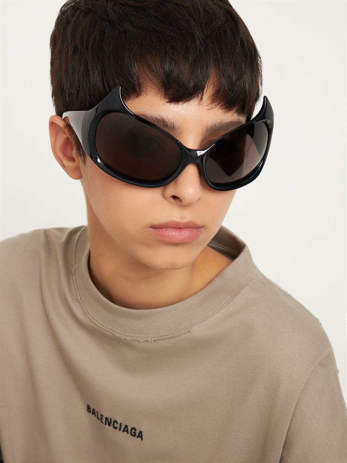 Balenciaga Gotham Cat Eye Acetate Sunglasses in Brown Lyst UK