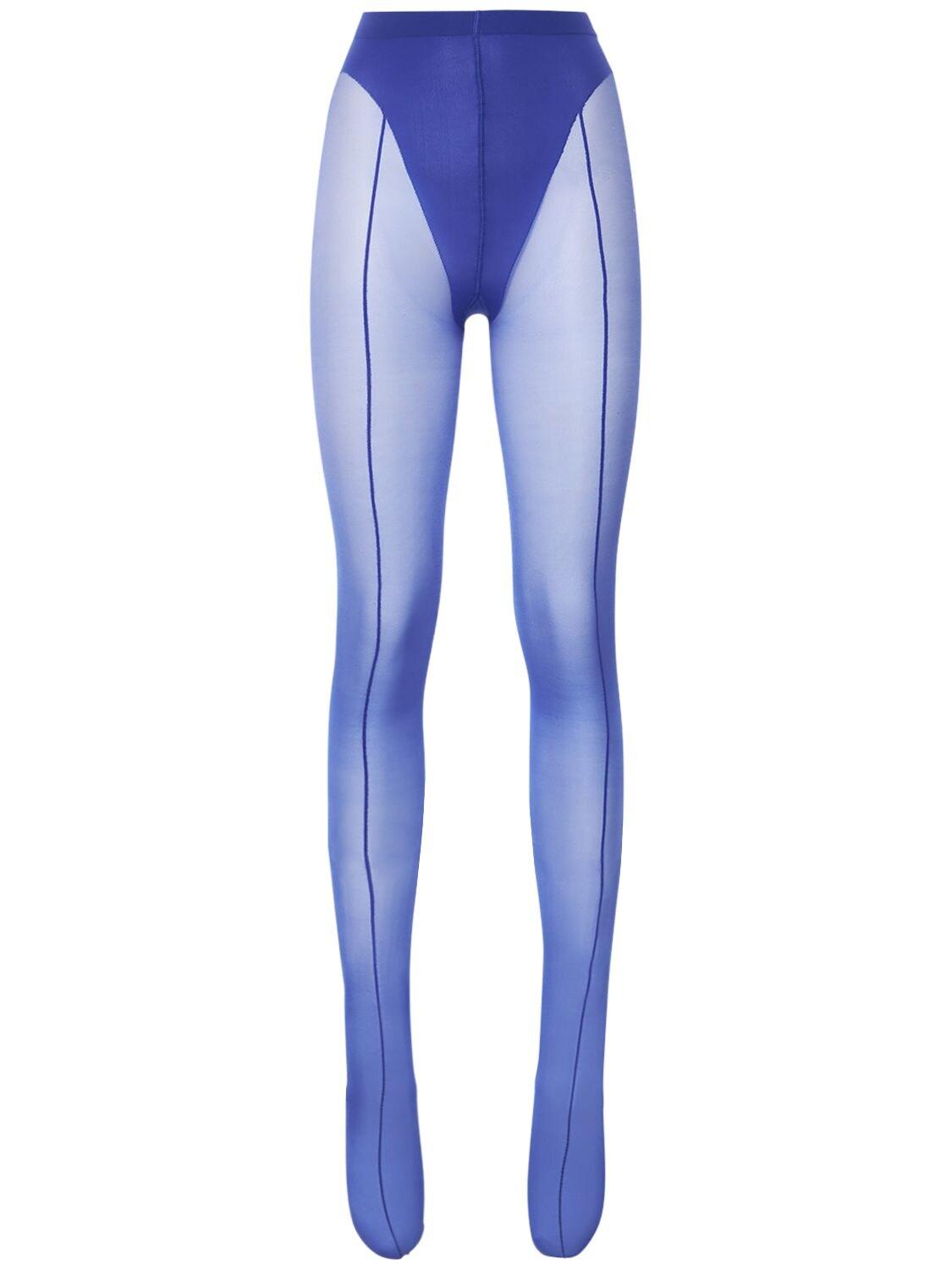 Wolford Mugler X A Tights in Blue Lyst Canada