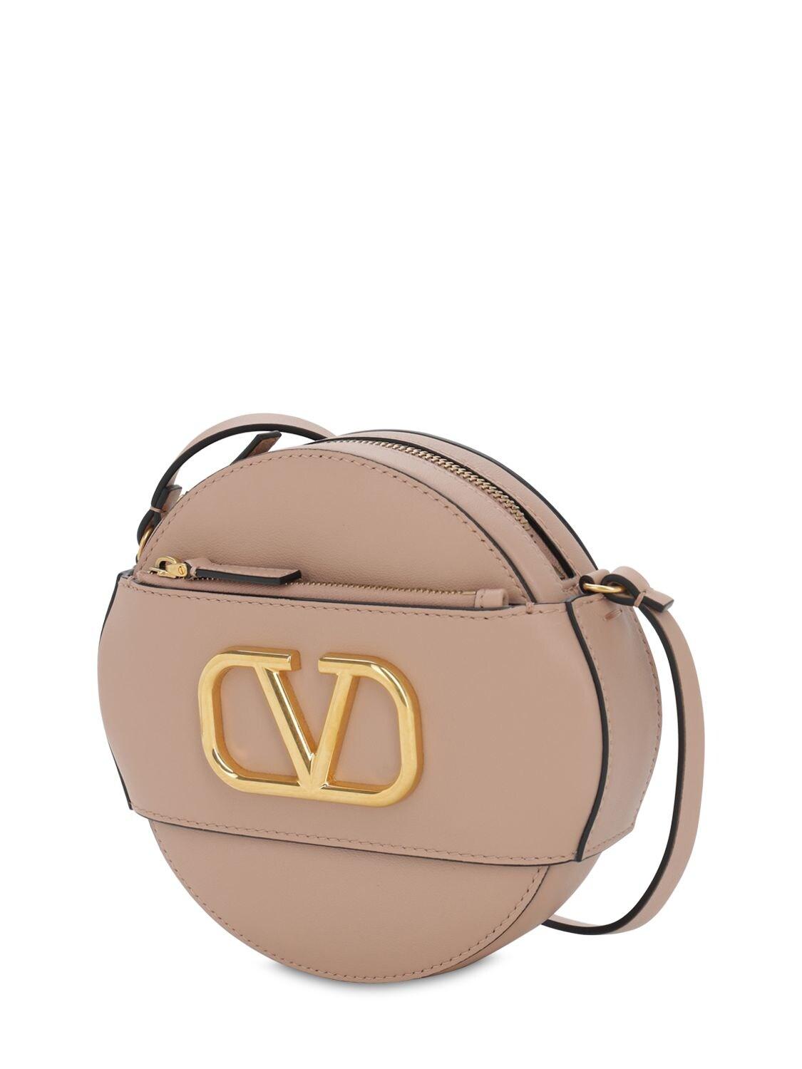Valentino Satin Vlogo Leather Circle Bag - Lyst
