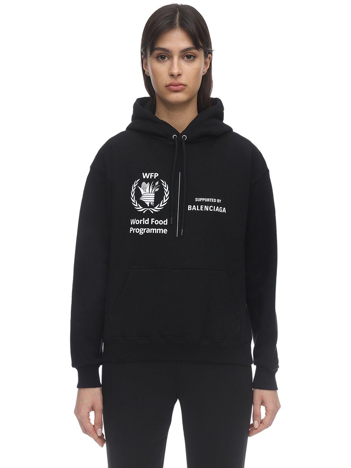 Balenciaga Cotton Cropped World Food Programme Hoodie in Black - Save 53% |  Lyst