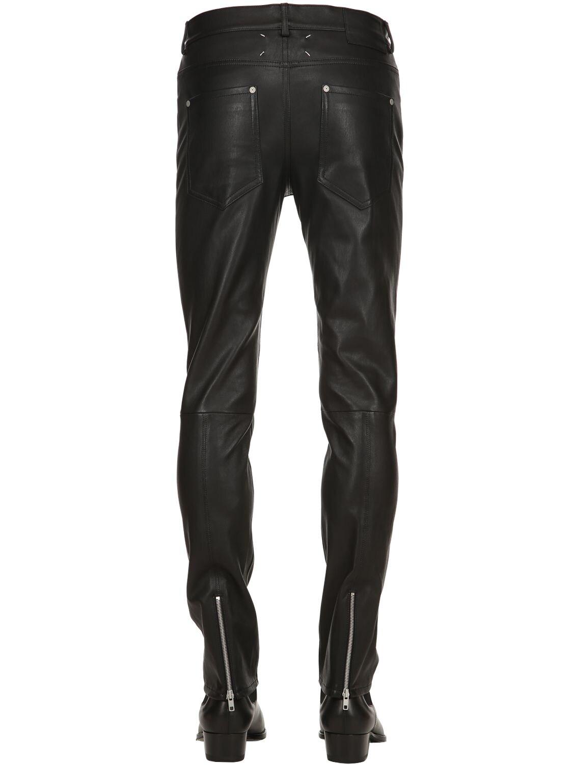 Maison Margiela Leather Pants in Black for Men - Lyst