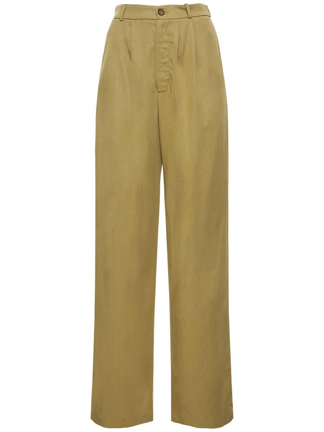 Reformation Mason Pleated High Rise Wide Pants in Natural | Lyst