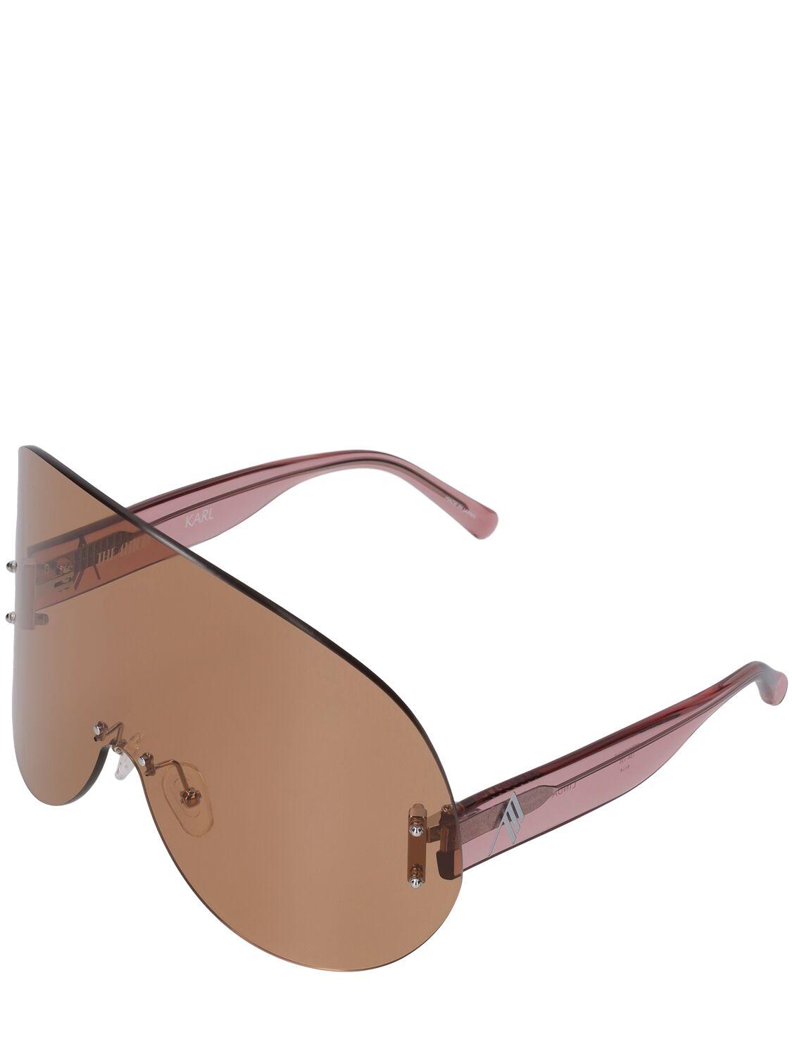 The Attico Karl Oversize Mask Acetate Sunglasses in Brown | Lyst